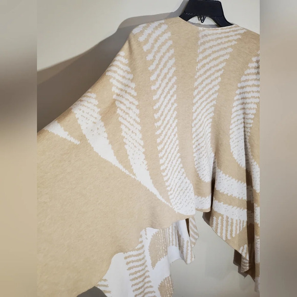 J.mclaughlin striped wrap poncho neutral beige - Picture 10 of 11